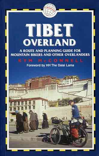 
Bicylist in front of Lhasa Potala Palace - Tibet Overland book cover
